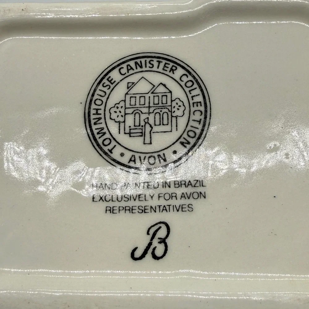Avon Townhouse Canister Collection Small Ceramic Victorian House Brazil Vintage